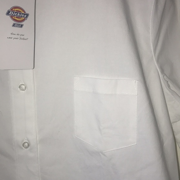 Dickies Girls XL Long White Sleeve Shirt NWT - Picture 8 of 15